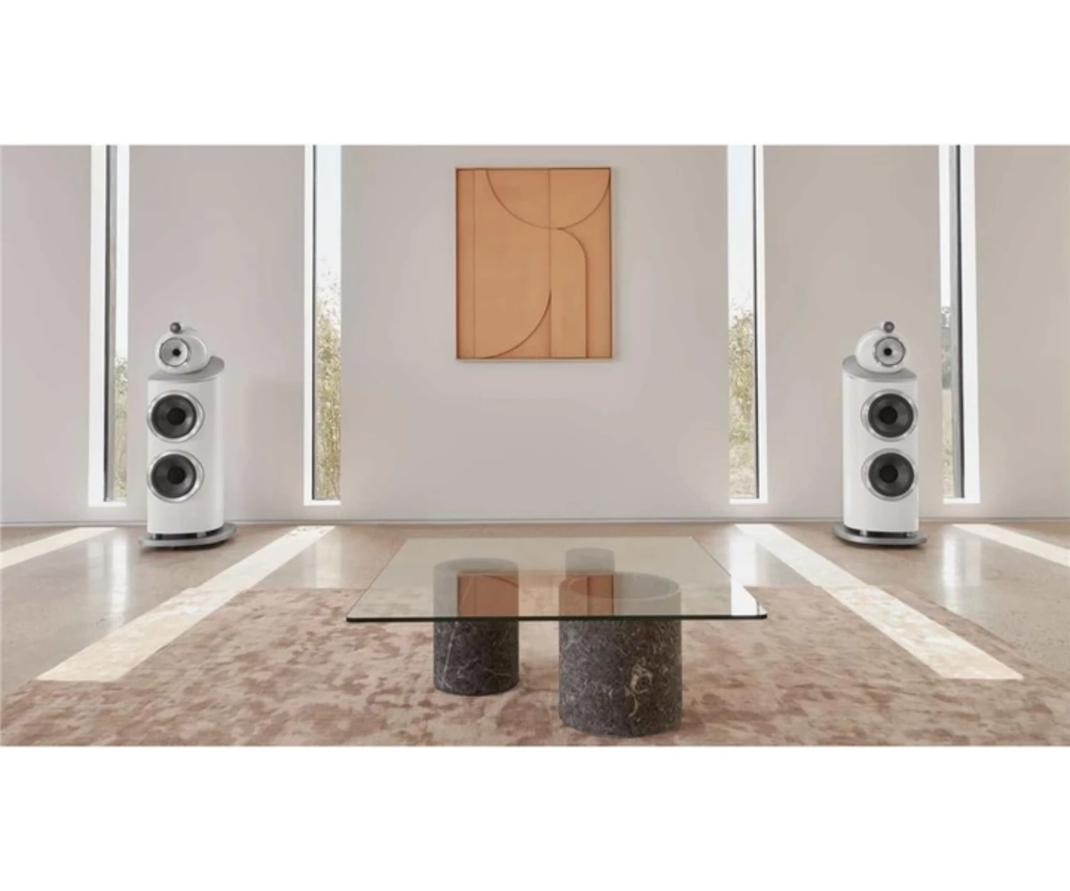 Bowers & Wilkins 801 D4 Tower/Kule Hoparlör Beyaz Çift - Tekne Ses Sistemi