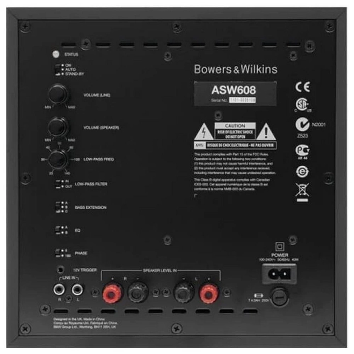 Bowers & Wilkins ASW608 8'' Aktif Subwoofer Siyah Adet - Tekne Ses Sistemi