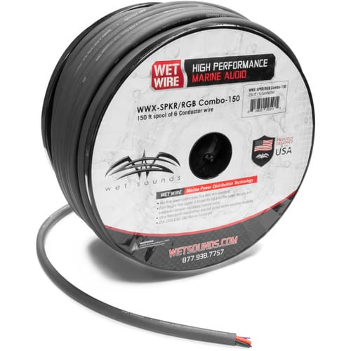 Wet Sounds SPKR/RGB COMBO-150 Frosted Hoparlör/RGB Kombinasyon Kablosu - 150 Ft Makara - Tekne Ses Sistemi
