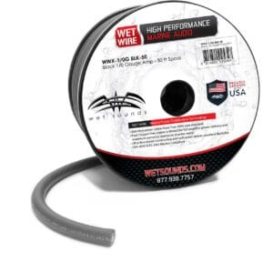 Wet Sounds Black Frosted 1/0 GA Wet Wire 1/0 Gauge Amplifikatör Kablosu - 50 Ft Makara - Tekne Ses Sistemi