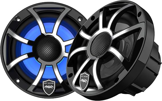 Wet Sounds REVO 6-SWB Siyah XS / Paslanmaz Kaplama Ön Izgaralı 6.5” Koaksiyel Hoparlörler (Çift) - Tekne Ses Sistemi
