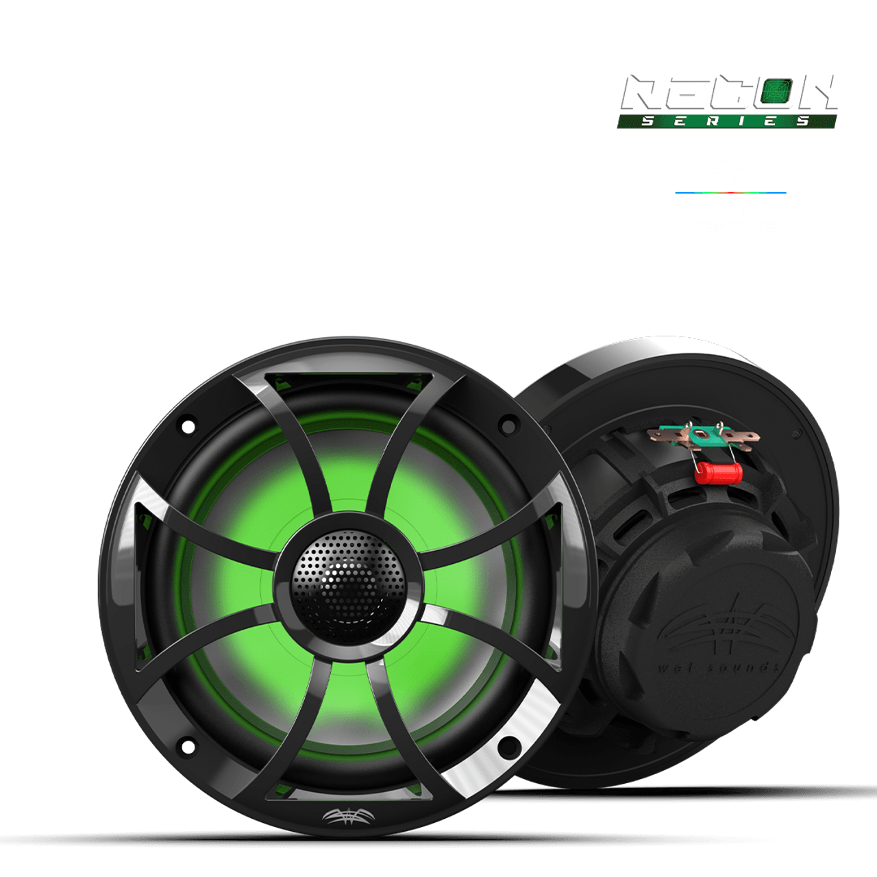 Wet Sounds RECON 6-BG RGB | RECON™ Serisi 6.5" Yüksek Çıkışlı Komponent Tarzı Koaksiyel Hoparlörler (XS-Black RGB Izgara) - Tekne Ses Sistemi