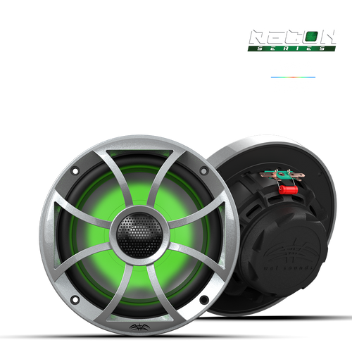 Wet Sounds RECON 6-S RGB | RECON™ Serisi 6.5" Yüksek Çıkışlı Komponent Tarzı Koaksiyel Hoparlörler (XS-Silver RGB Izgara) - Tekne Ses Sistemi