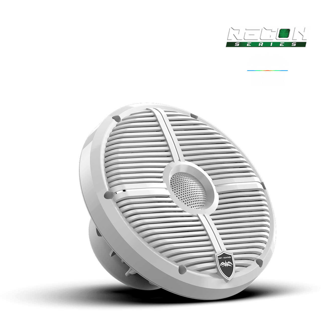 RECON 8 XW-W RGB – 8 inç Yüksek Çıkışlı Koaksiyel Hoparlör (Beyaz RGB Izgaralı) - Tekne Ses Sistemi