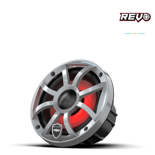 Wet Sounds REVO 6 XS-S V3 6.5" Yüksek Çıkışlı Koaksiyel Hoparlör – XS Gümüş RGB Izgaralı - Tekne Ses Sistemi