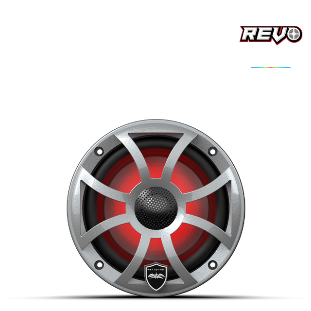 Wet Sounds REVO 6 XS-S V3 6.5" Yüksek Çıkışlı Koaksiyel Hoparlör – XS Gümüş RGB Izgaralı - Tekne Ses Sistemi
