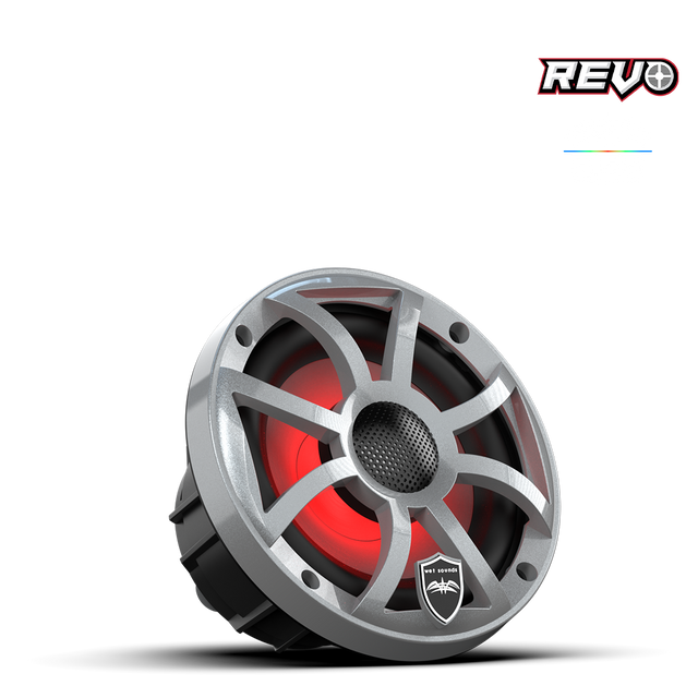 Wet Sounds REVO 6 XS-S V3 6.5" Yüksek Çıkışlı Koaksiyel Hoparlör – XS Gümüş RGB Izgaralı - Tekne Ses Sistemi