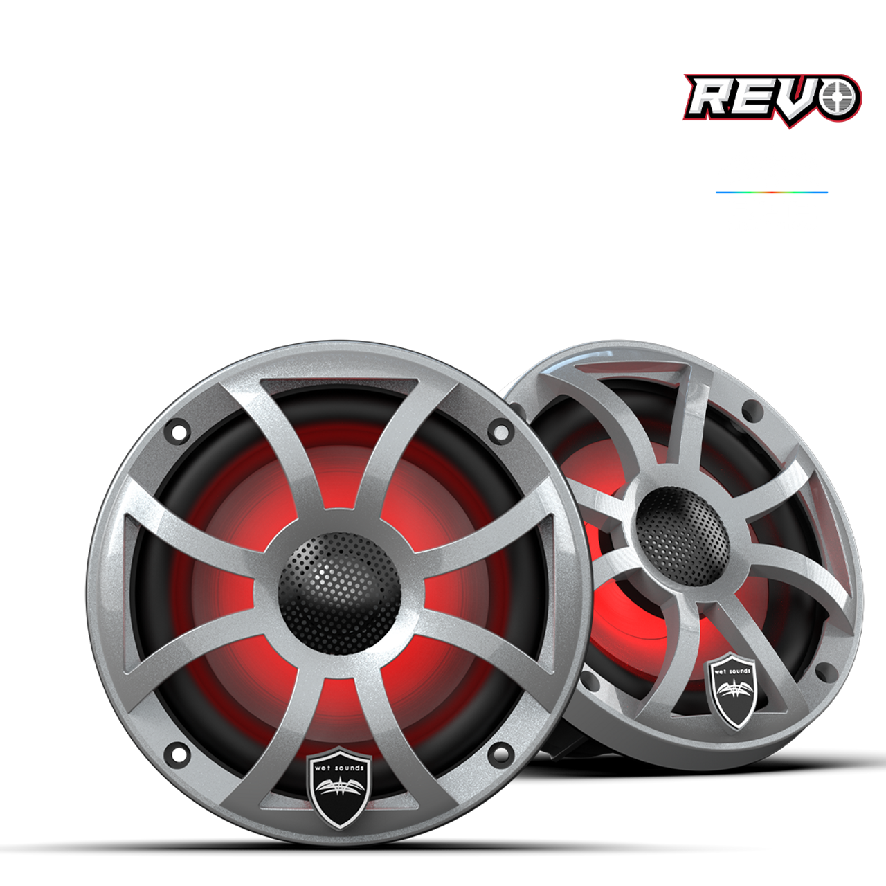 Wet Sounds REVO 6 XS-S V3 6.5" Yüksek Çıkışlı Koaksiyel Hoparlör – XS Gümüş RGB Izgaralı - Tekne Ses Sistemi
