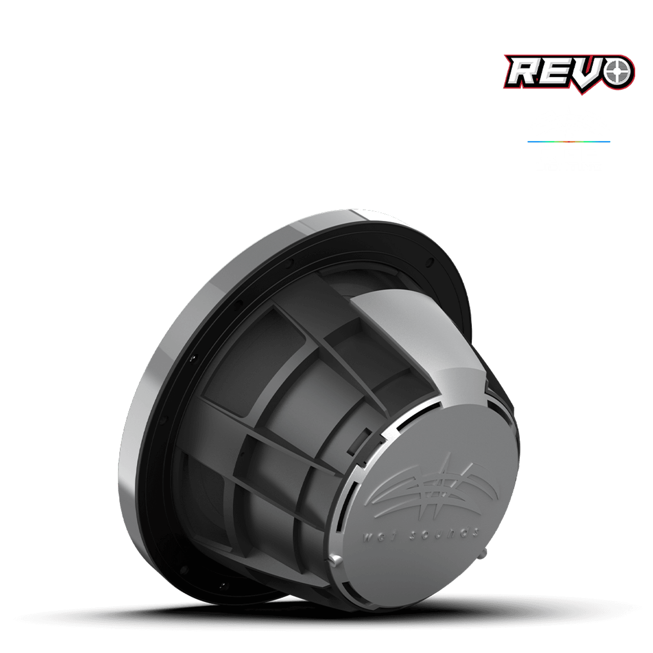 Wet Sounds REVO 8-XSG-SS XS / Gunmetal-Paslanmaz Kapaklı 8" Marine LED Koaksiyel Hoparlör (Çift) - Tekne Ses Sistemi