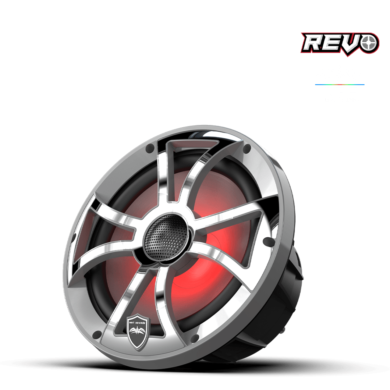 Wet Sounds REVO 8-XSG-SS XS / Gunmetal-Paslanmaz Kapaklı 8" Marine LED Koaksiyel Hoparlör (Çift) - Tekne Ses Sistemi