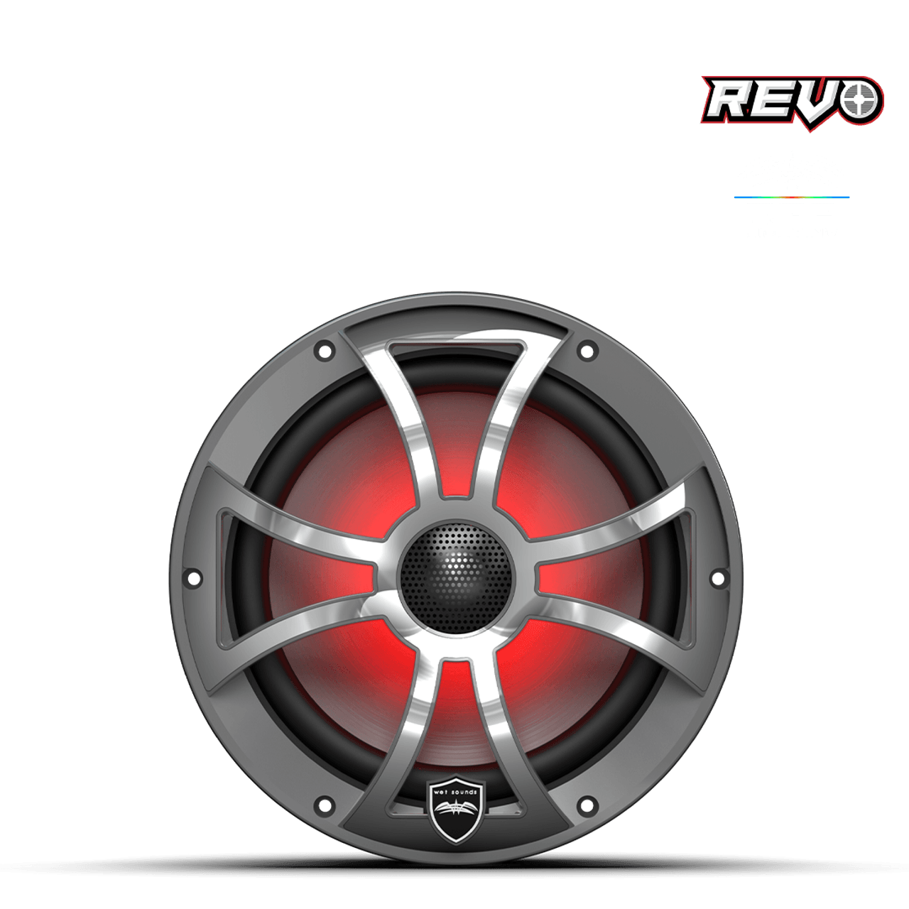 Wet Sounds REVO 8-XSG-SS XS / Gunmetal-Paslanmaz Kapaklı 8" Marine LED Koaksiyel Hoparlör (Çift) - Tekne Ses Sistemi