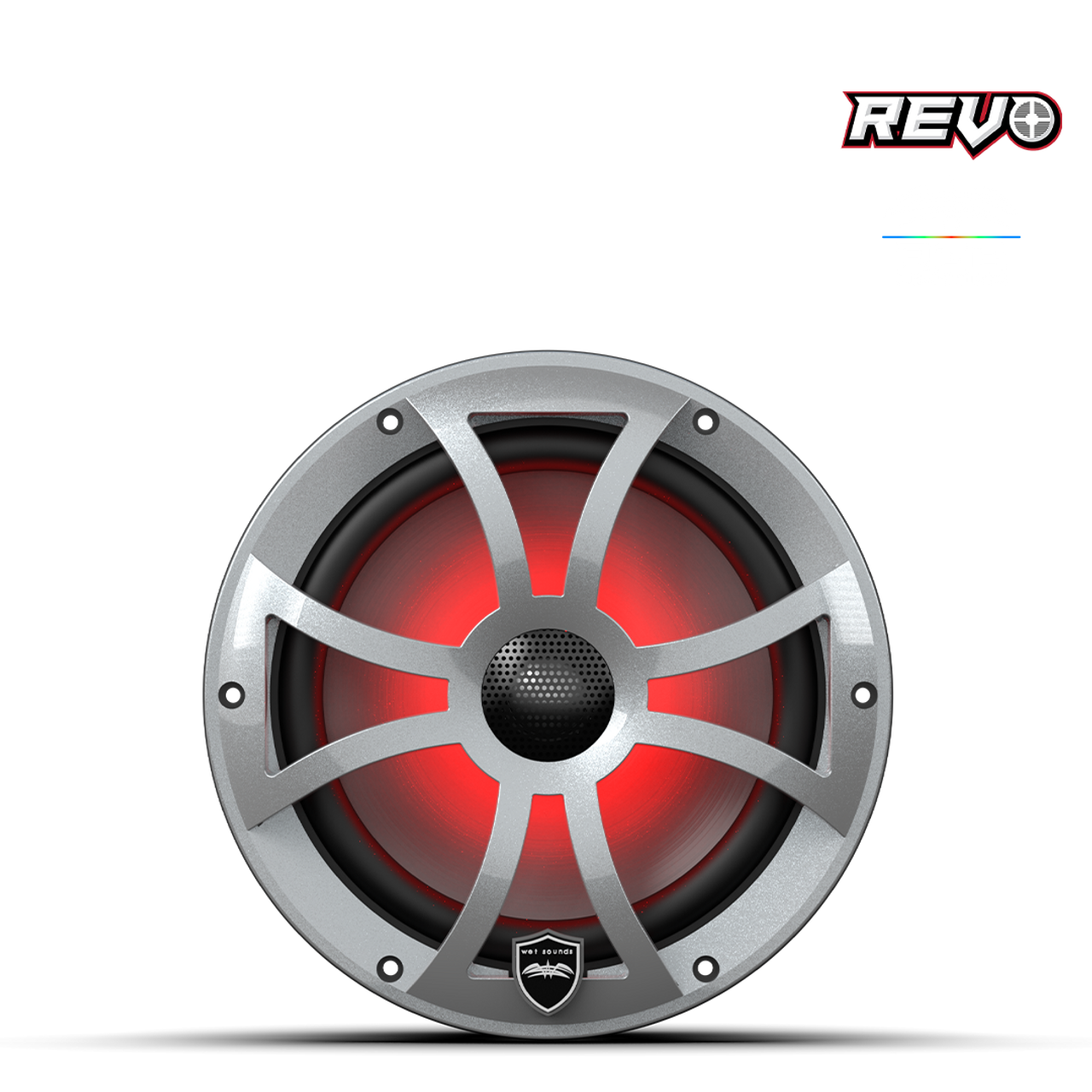 Wet Sounds REVO 8-XSS – REVO Serisi 8” Yüksek Çıkışlı Komponent Tarzı Koaksiyel Hoparlörler XS-Silver RGB Izgaralı - Tekne Ses Sistemi