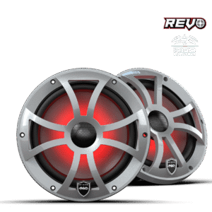 Wet Sounds REVO 8-XSS – REVO Serisi 8” Yüksek Çıkışlı Komponent Tarzı Koaksiyel Hoparlörler XS-Silver RGB Izgaralı - Tekne Ses Sistemi