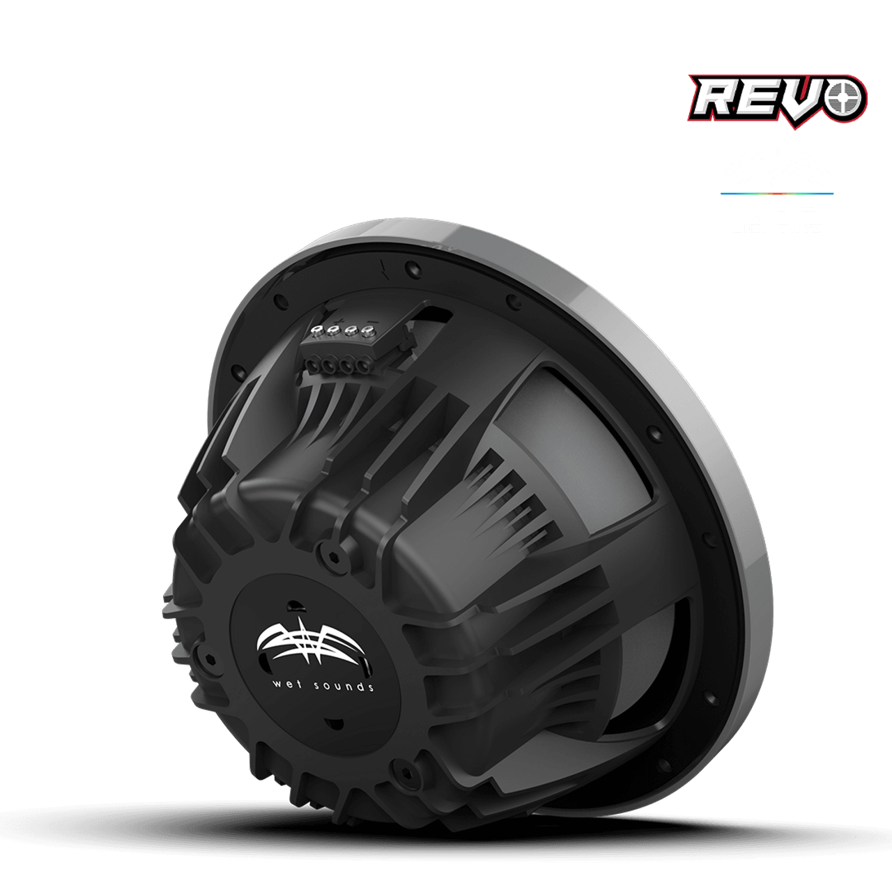 Wet Sounds REVO CX-10 XS-G-SS S2 10” Yüksek Güçlü Komponent Tarzı Koaksiyel Hoparlör – XS Gunmetal / Paslanmaz Çelik RGB Izgaralı - Tekne Ses Sistemi