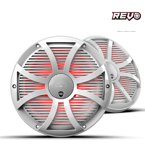 Wet Sounds REVO CX-10 SW-W S2 10” Yüksek Güçlü Komponent Tarzı Koaksiyel Hoparlör – SW Beyaz RGB Izgaralı - Tekne Ses Sistemi