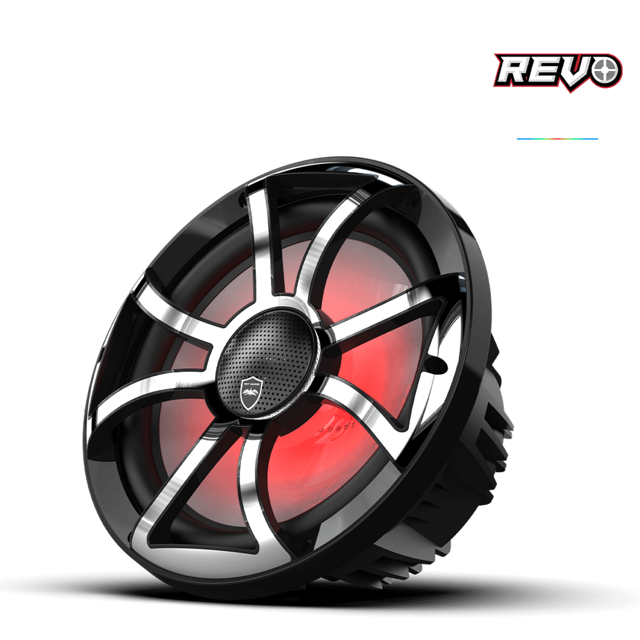 Wet Sounds REVO CX-10 XS-B-SS S2 10” Yüksek Güçlü Komponent Tarzı Koaksiyel Hoparlör – XS Siyah / Paslanmaz Çelik RGB Izgaralı - Tekne Ses Sistemi