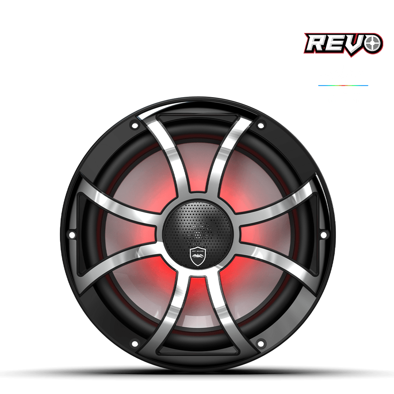 Wet Sounds REVO CX-10 XS-B-SS S2 10” Yüksek Güçlü Komponent Tarzı Koaksiyel Hoparlör – XS Siyah / Paslanmaz Çelik RGB Izgaralı - Tekne Ses Sistemi