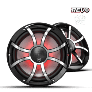 Wet Sounds REVO CX-10 XS-B-SS S2 10” Yüksek Güçlü Komponent Tarzı Koaksiyel Hoparlör – XS Siyah / Paslanmaz Çelik RGB Izgaralı - Tekne Ses Sistemi