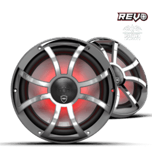 Wet Sounds REVO CX-10 XS-G-SS S2 10” Yüksek Güçlü Komponent Tarzı Koaksiyel Hoparlör – XS Gunmetal / Paslanmaz Çelik RGB Izgaralı - Tekne Ses Sistemi