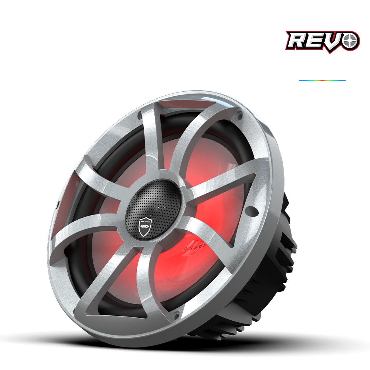 Wet Sounds REVO CX-10 XS-S S2 10” Yüksek Güçlü Komponent Tarzı Koaksiyel Hoparlör – XS Gümüş RGB Izgaralı - Tekne Ses Sistemi