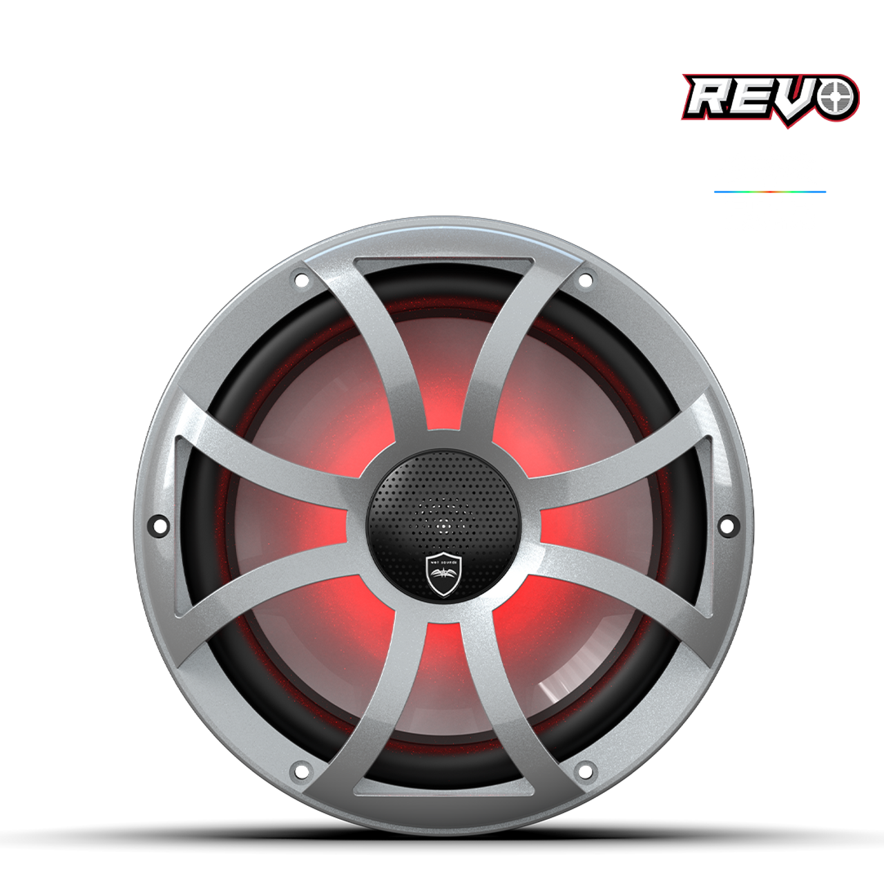 Wet Sounds REVO CX-10 XS-S S2 10” Yüksek Güçlü Komponent Tarzı Koaksiyel Hoparlör – XS Gümüş RGB Izgaralı - Tekne Ses Sistemi