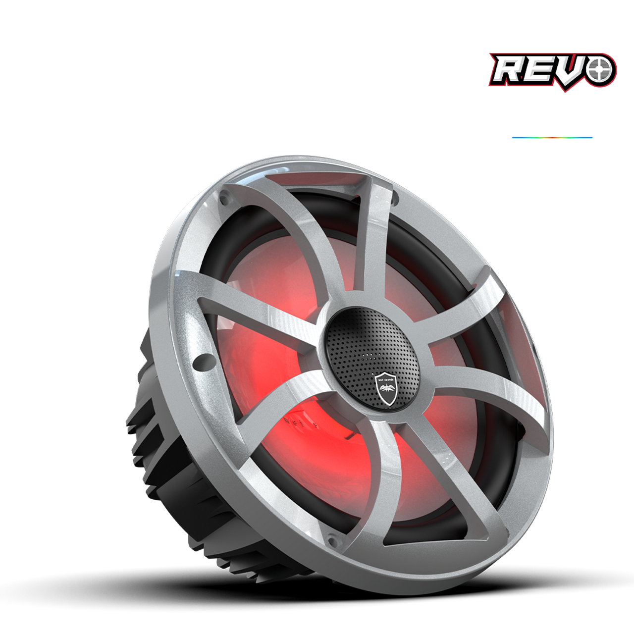 Wet Sounds REVO CX-10 XS-S S2 10” Yüksek Güçlü Komponent Tarzı Koaksiyel Hoparlör – XS Gümüş RGB Izgaralı - Tekne Ses Sistemi