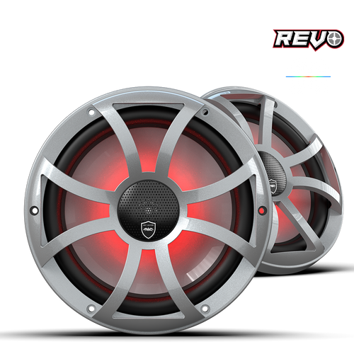 Wet Sounds REVO CX-10 XS-S S2 10” Yüksek Güçlü Komponent Tarzı Koaksiyel Hoparlör – XS Gümüş RGB Izgaralı - Tekne Ses Sistemi
