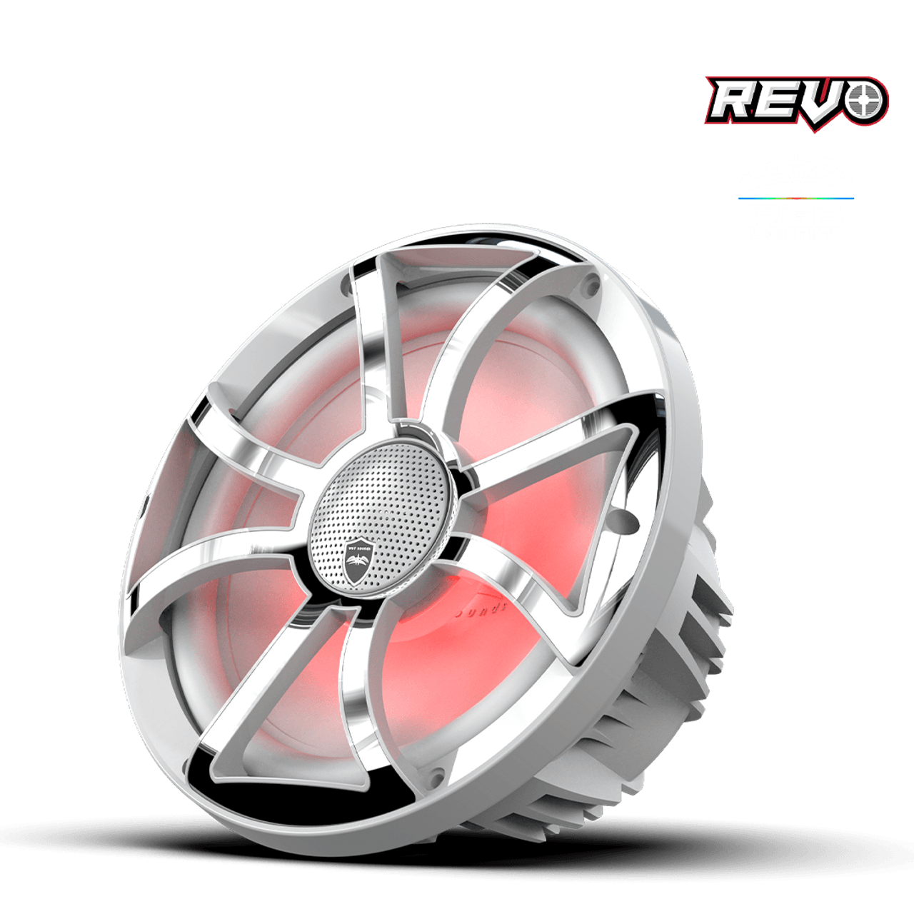 Wet Sounds REVO CX-10 XS-W-SS S2 10” Yüksek Güçlü Komponent Tarzı Koaksiyel Hoparlör – XS Beyaz / Paslanmaz Çelik RGB Izgaralı - Tekne Ses Sistemi