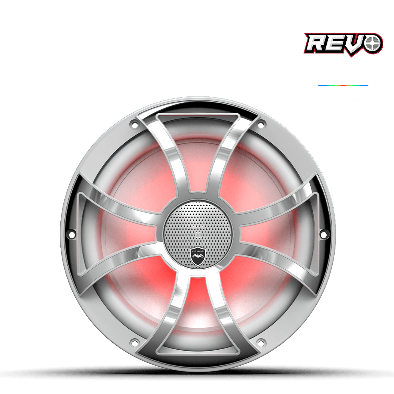 Wet Sounds REVO CX-10 XS-W-SS S2 10” Yüksek Güçlü Komponent Tarzı Koaksiyel Hoparlör – XS Beyaz / Paslanmaz Çelik RGB Izgaralı - Tekne Ses Sistemi