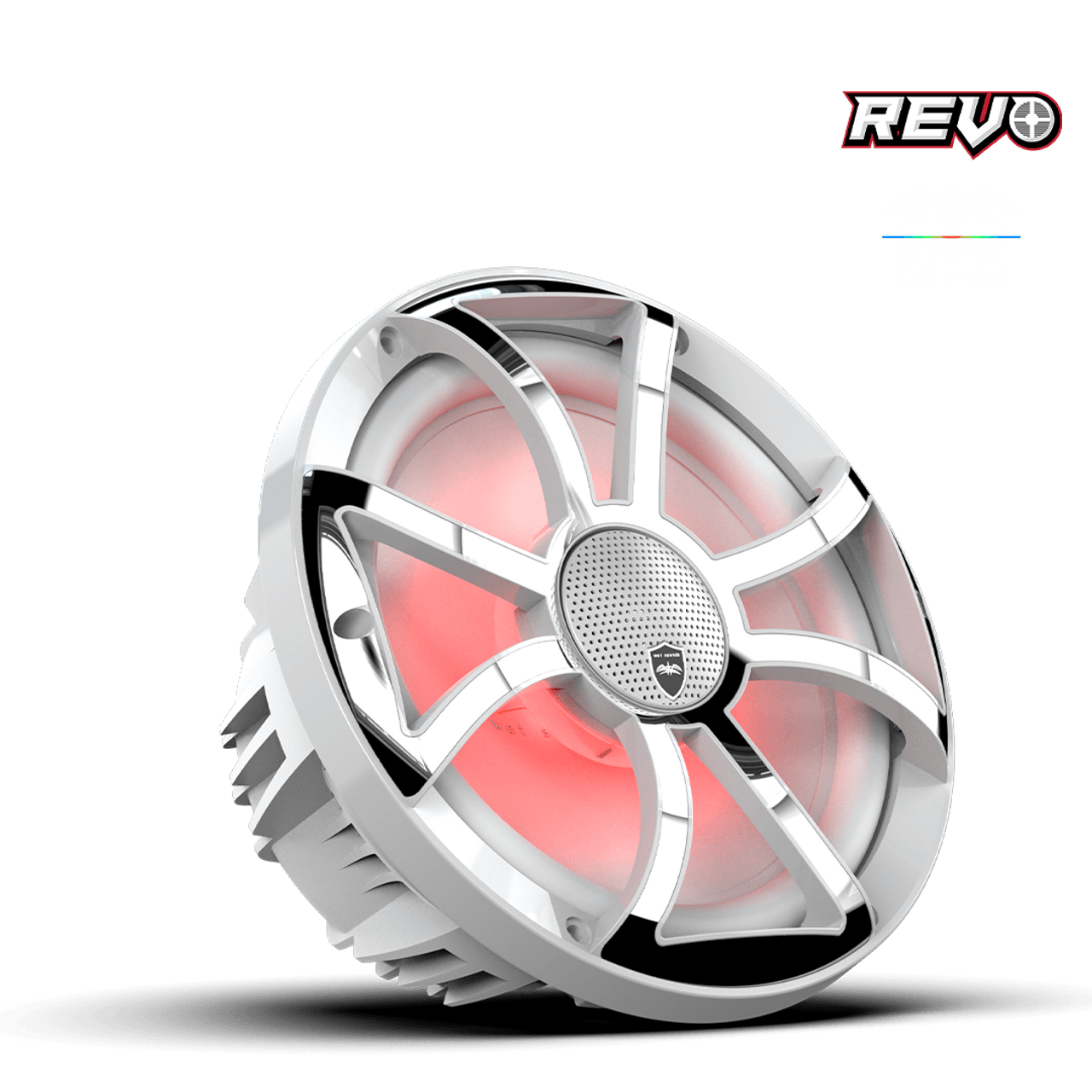 Wet Sounds REVO CX-10 XS-W-SS S2 10” Yüksek Güçlü Komponent Tarzı Koaksiyel Hoparlör – XS Beyaz / Paslanmaz Çelik RGB Izgaralı - Tekne Ses Sistemi