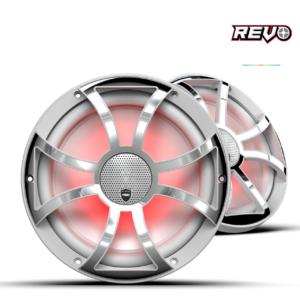 Wet Sounds REVO CX-10 XS-W-SS S2 10” Yüksek Güçlü Komponent Tarzı Koaksiyel Hoparlör – XS Beyaz / Paslanmaz Çelik RGB Izgaralı - Tekne Ses Sistemi