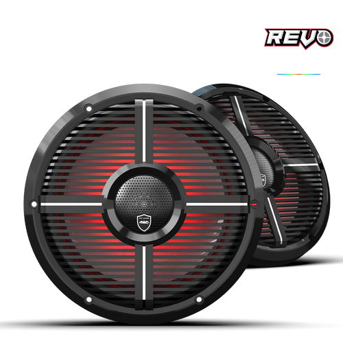 Wet Sounds REVO CX-10 XW-B S2 10” Yüksek Güçlü Komponent Tarzı Koaksiyel Hoparlör – XW Siyah RGB Izgaralı - Tekne Ses Sistemi