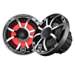 Wet Sounds REVO 6-XSG-SS 6.5” Marine LED Koaksiyel Hoparlör – GunMetal / Paslanmaz Izgara (Çift) - Tekne Ses Sistemi