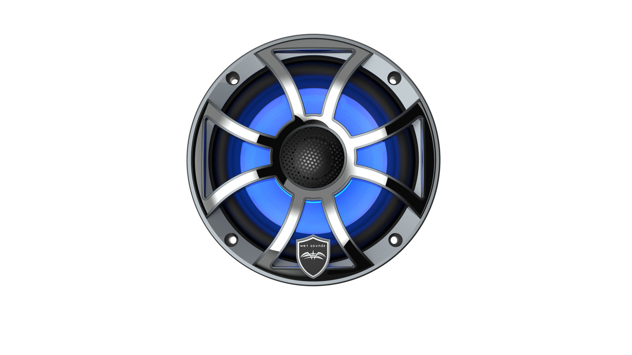 Wet Sounds REVO 6-XSG-SS 6.5” Marine LED Koaksiyel Hoparlör – GunMetal / Paslanmaz Izgara (Çift) - Tekne Ses Sistemi