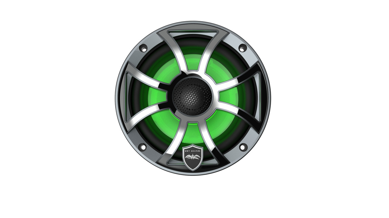 Wet Sounds REVO 6-XSG-SS 6.5” Marine LED Koaksiyel Hoparlör – GunMetal / Paslanmaz Izgara (Çift) - Tekne Ses Sistemi
