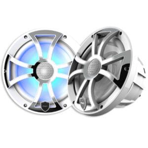 Wet Sounds REVO 8-XSW-SS Beyaz XS / Paslanmaz Kapaklı 8" Marine LED Koaksiyel Hoparlör (Çift) - Tekne Ses Sistemi