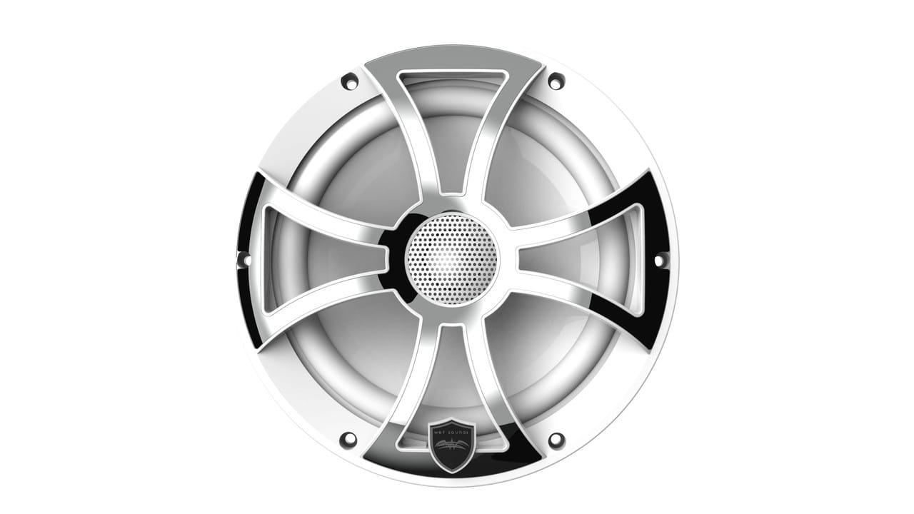 Wet Sounds REVO 8-XSW-SS Beyaz XS / Paslanmaz Kapaklı 8" Marine LED Koaksiyel Hoparlör (Çift) - Tekne Ses Sistemi