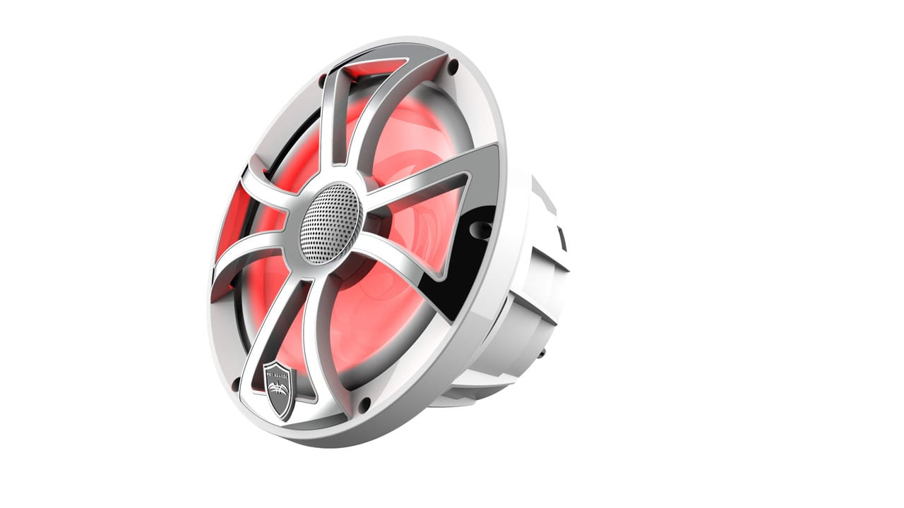 Wet Sounds REVO 8-XSW-SS Beyaz XS / Paslanmaz Kapaklı 8" Marine LED Koaksiyel Hoparlör (Çift) - Tekne Ses Sistemi