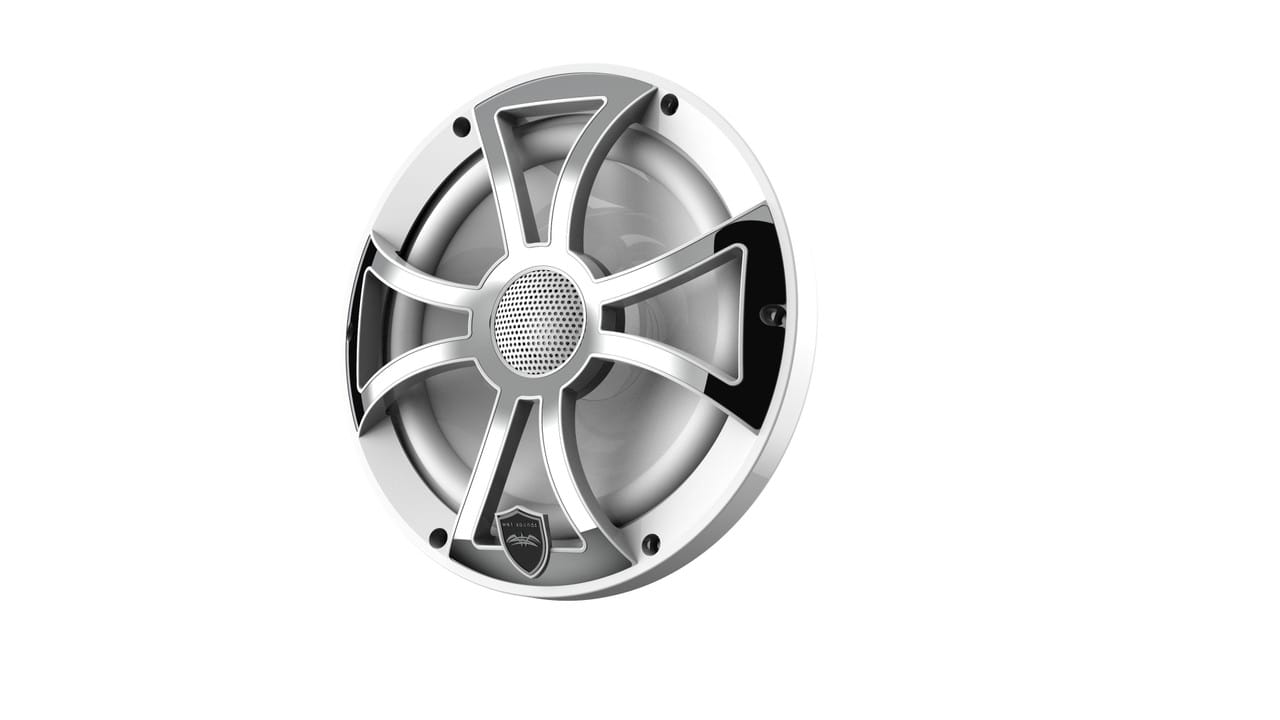 Wet Sounds REVO 8-XSW-SS Beyaz XS / Paslanmaz Kapaklı 8" Marine LED Koaksiyel Hoparlör (Çift) - Tekne Ses Sistemi